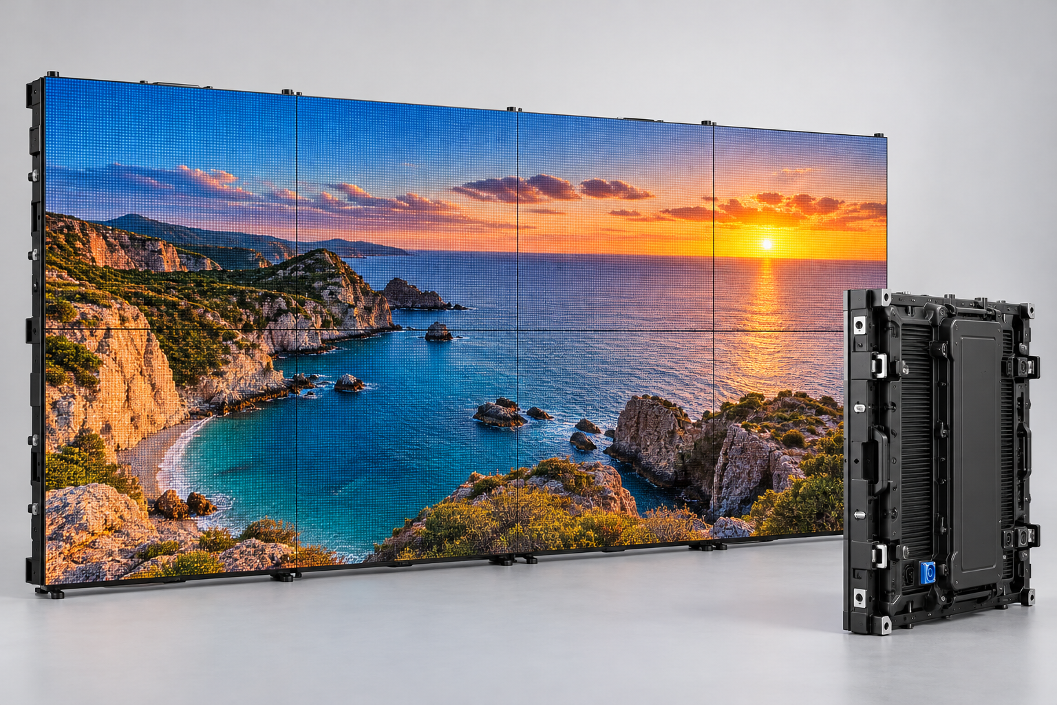 Outdoor LED display with weatherproof rear cabinet