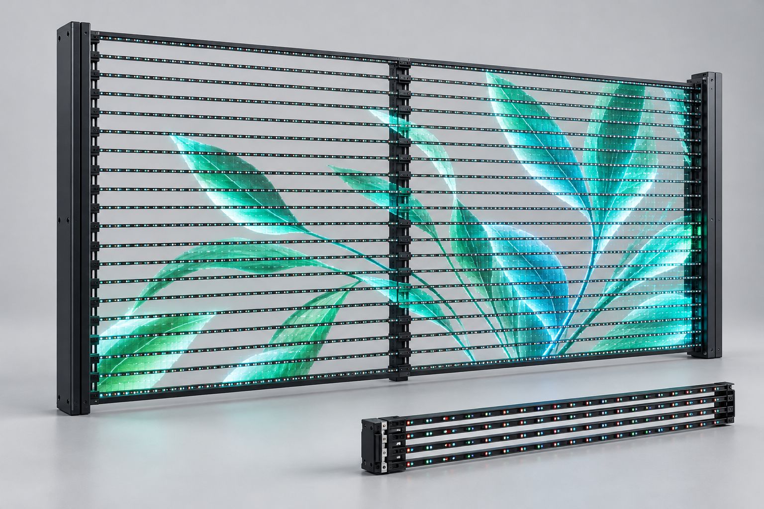 Transparent LED strip screen
